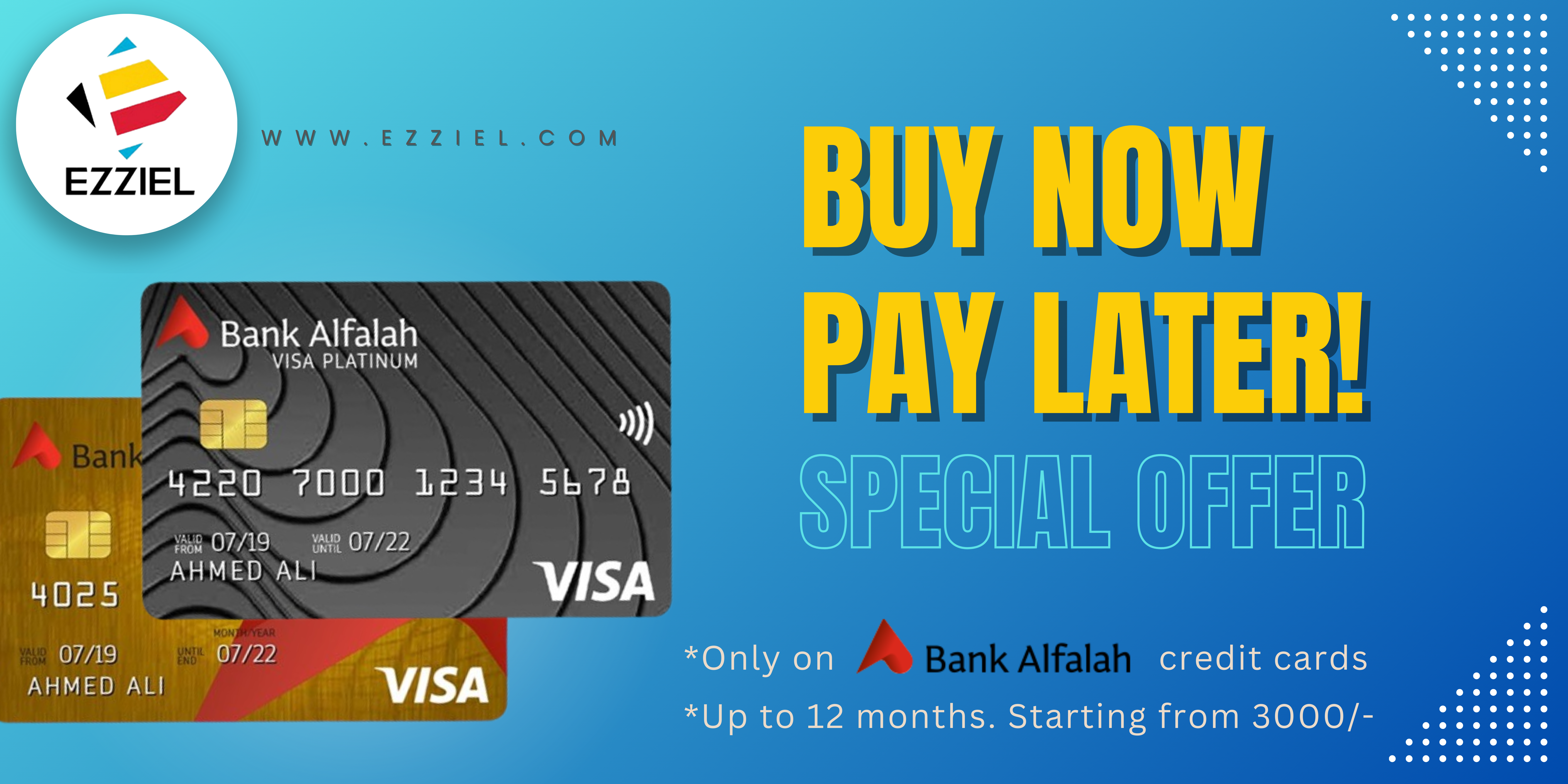 Bank Alfalah discount offer buy now pay later Ezziel